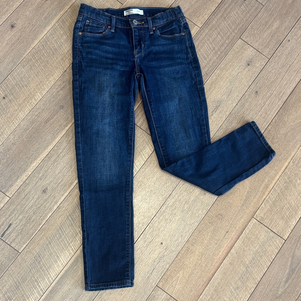 Signature by Levi Strauss Girl’d Dark Blue Stretchy Skinny Jeans